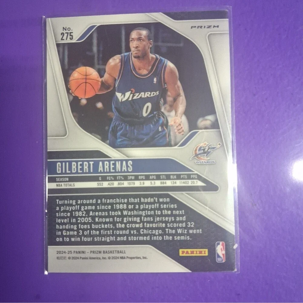 2024-25 Panini Prizm - Legends Gilbert Arenas #275 Pink Ice Prizm